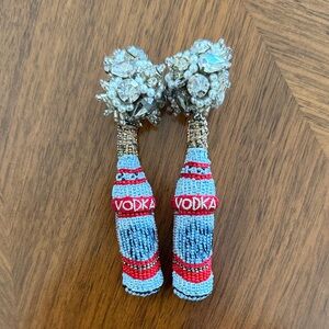 Beaded Vodka Bottle Earrings